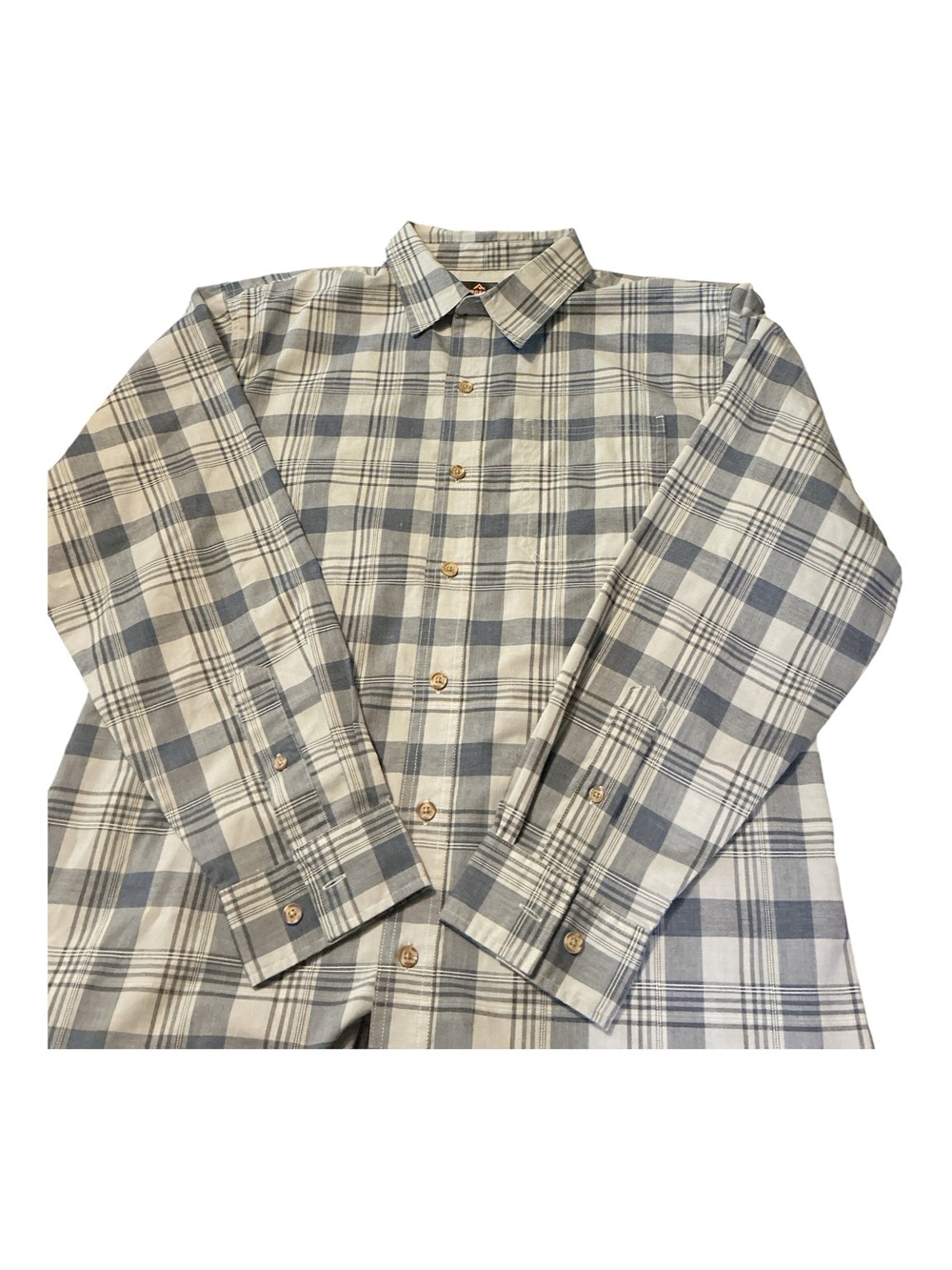 Classic Grey Plaid Button-Up Men’s Shirt